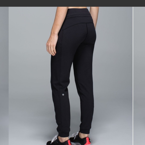 Lululemon base runner pant Wee stripe black heathered black/ blk sz 6 - Picture 4 of 8